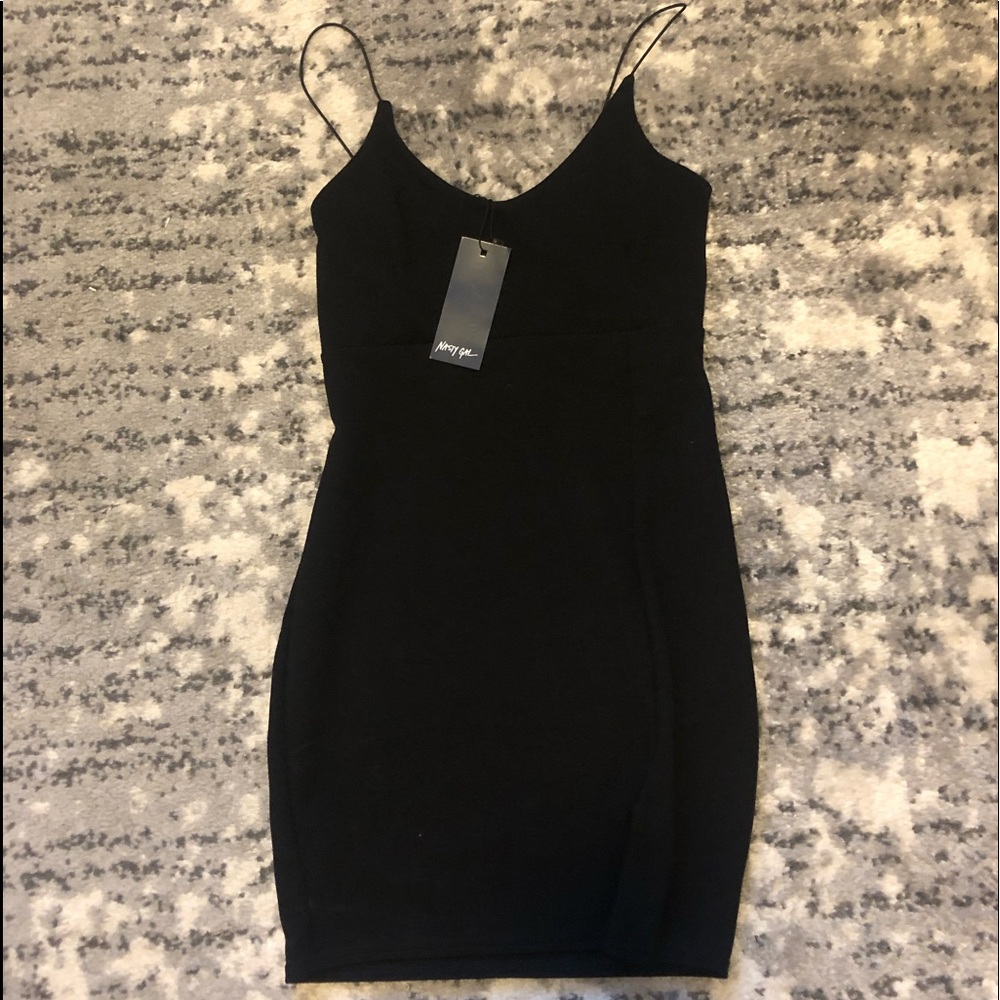 New with tags Nasty Gal black bodycon dress size 8